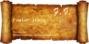 Famler Itala névjegykártya